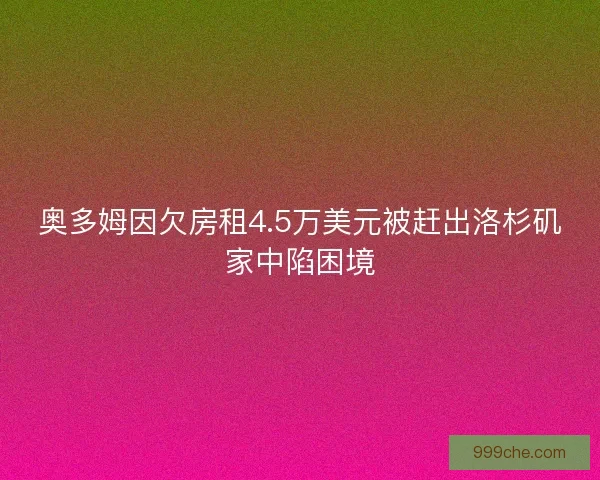 奥多姆因欠房租4.5万美元被赶出洛杉矶家中陷困境